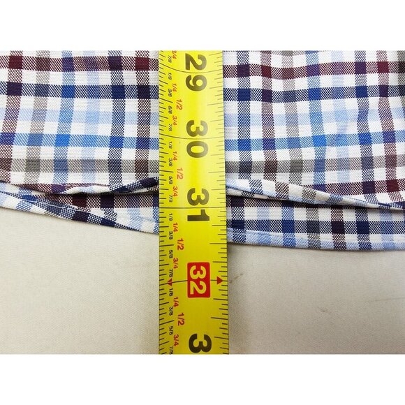 Stafford Regular Fit Size XL 17-17.5 32-33 Mens White Plum Blue Check Shirt NWT - Picture 9 of 10